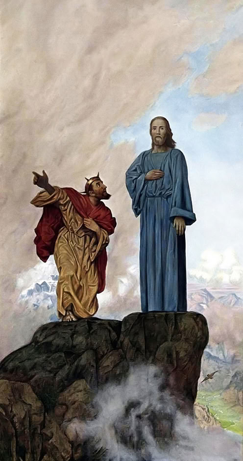Satan tempting Jesus